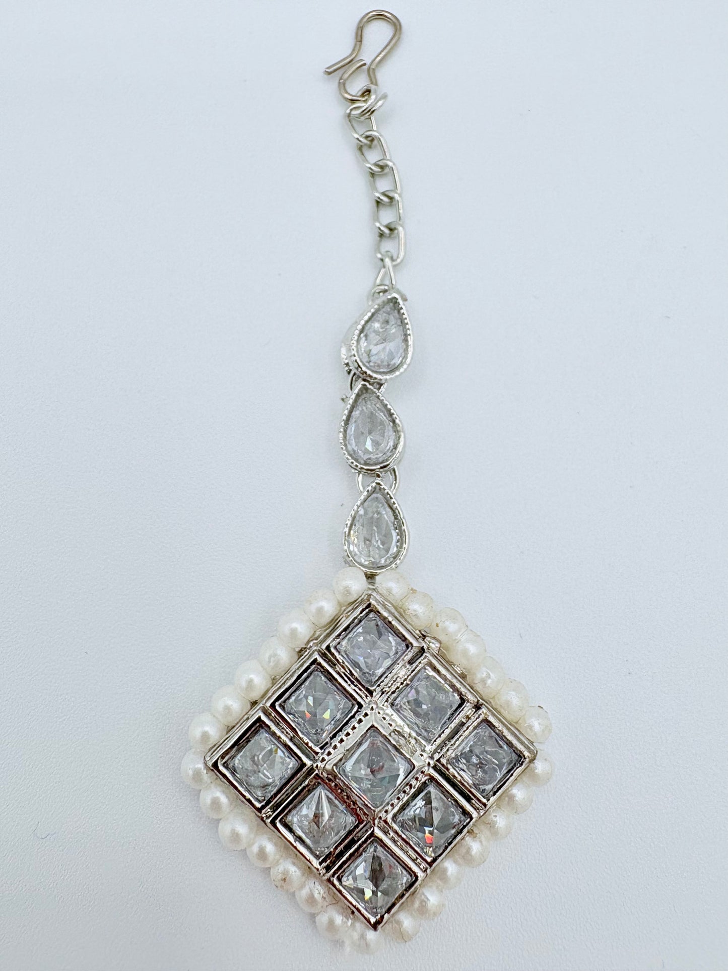 Diamond and pearl tikka available at Nishaani.ca – Indian jewelry in Canada