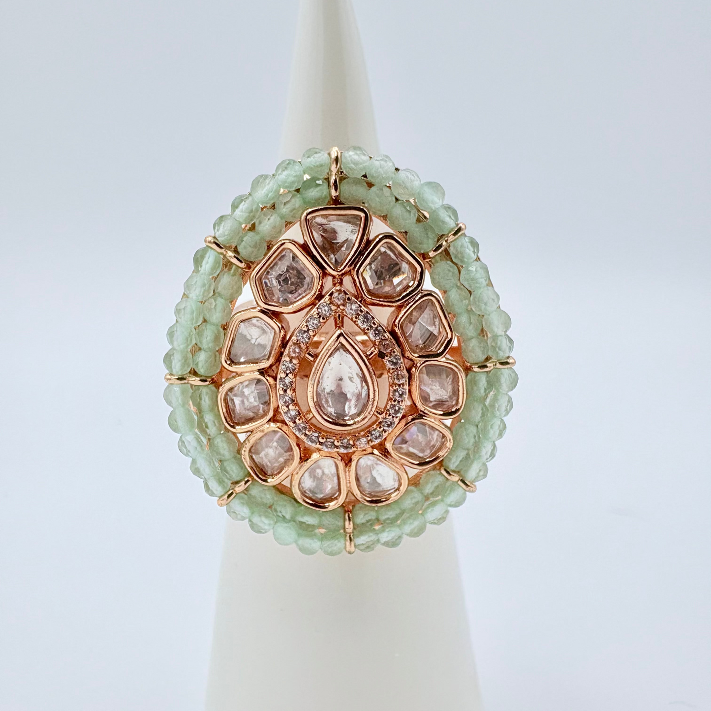 Decorative ring with gemstones available at Nishaani.ca – Indian jewelry in Canada