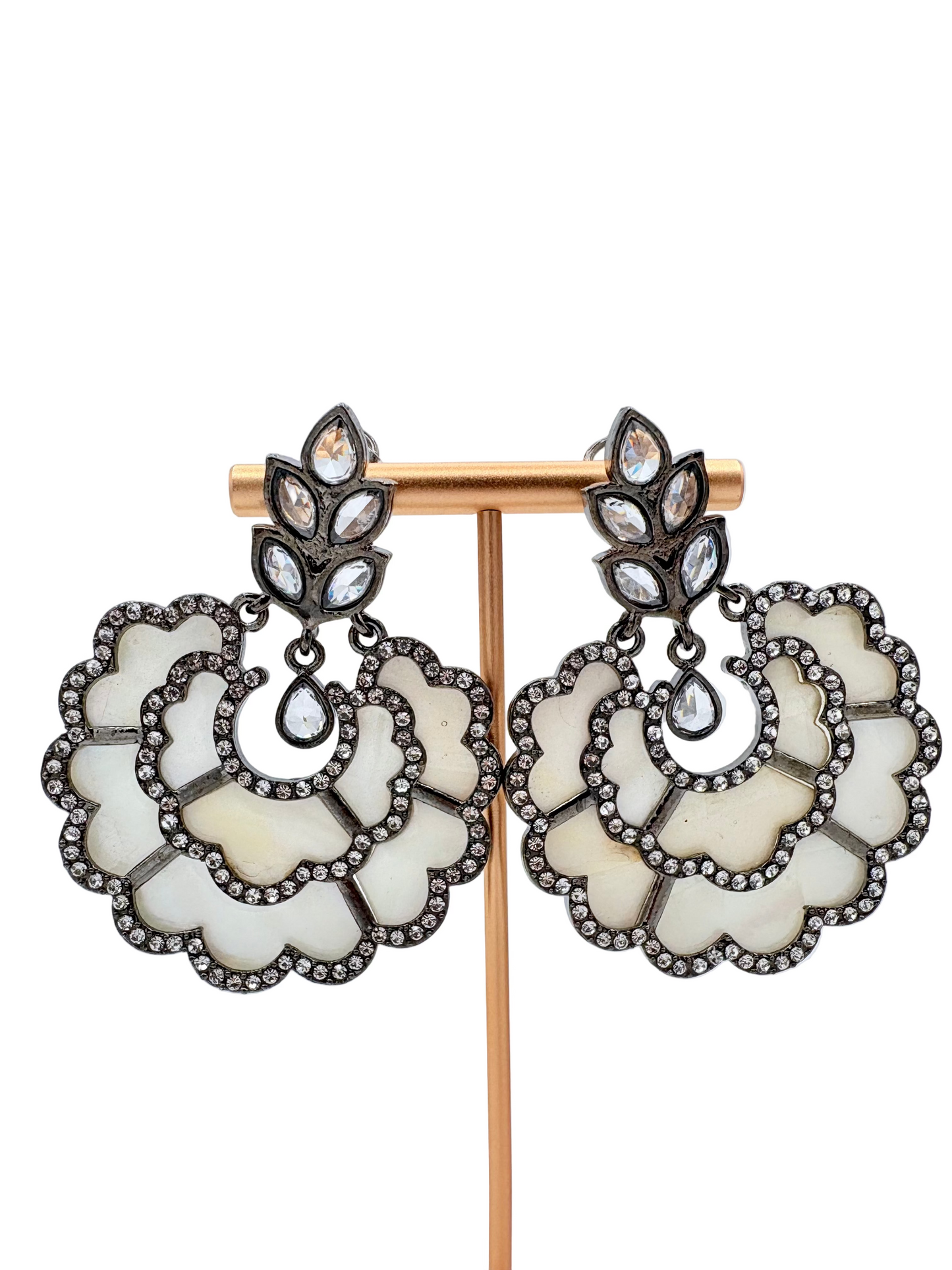 Pair of ornate earrings available at Nishaani.ca – Indian jewelry in Canada