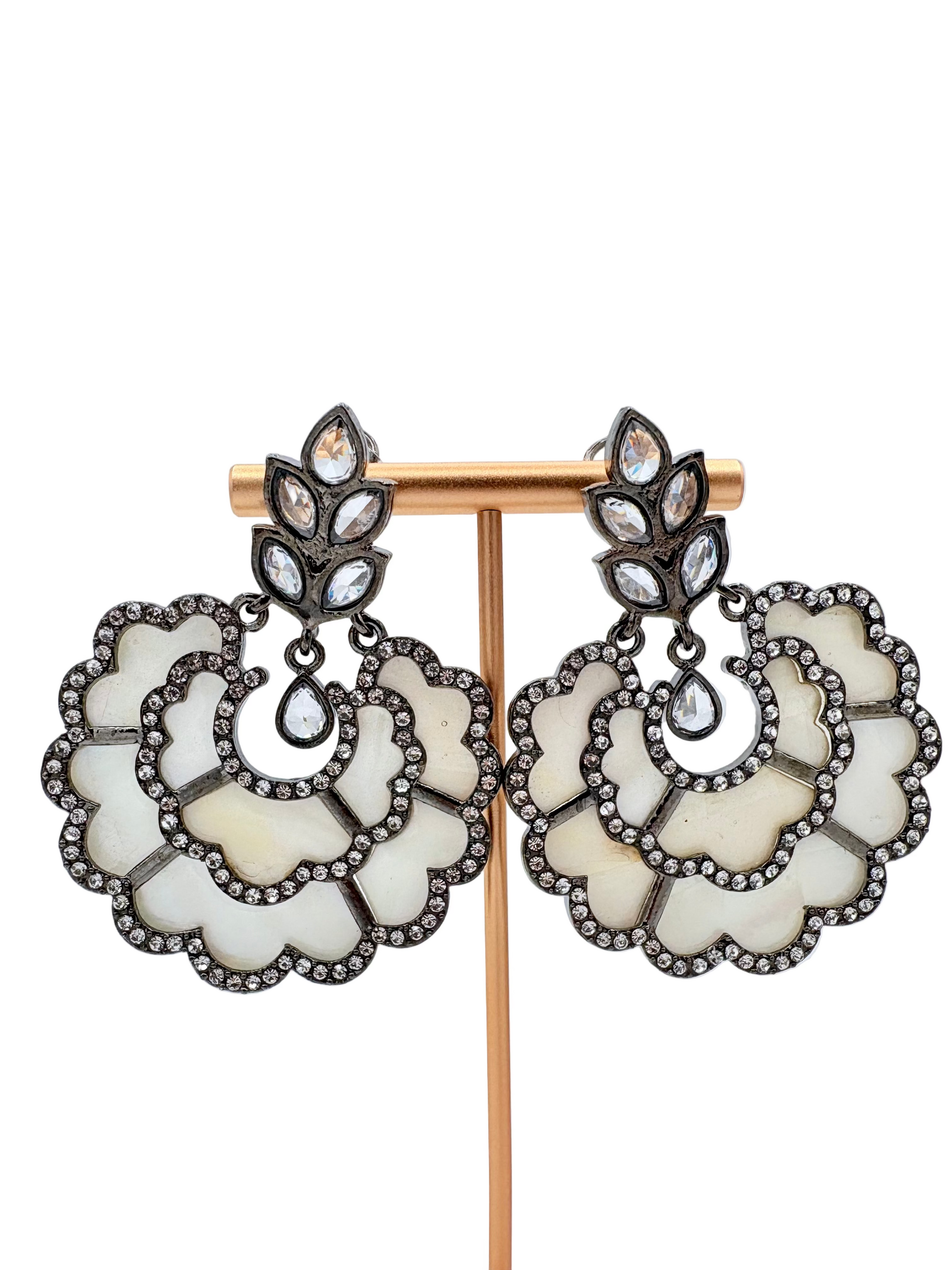 Pair of ornate earrings available at Nishaani.ca – Indian jewelry in Canada