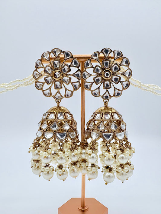 Pair of ornate earrings available at Nishaani.ca – Indian jewelry in Canada